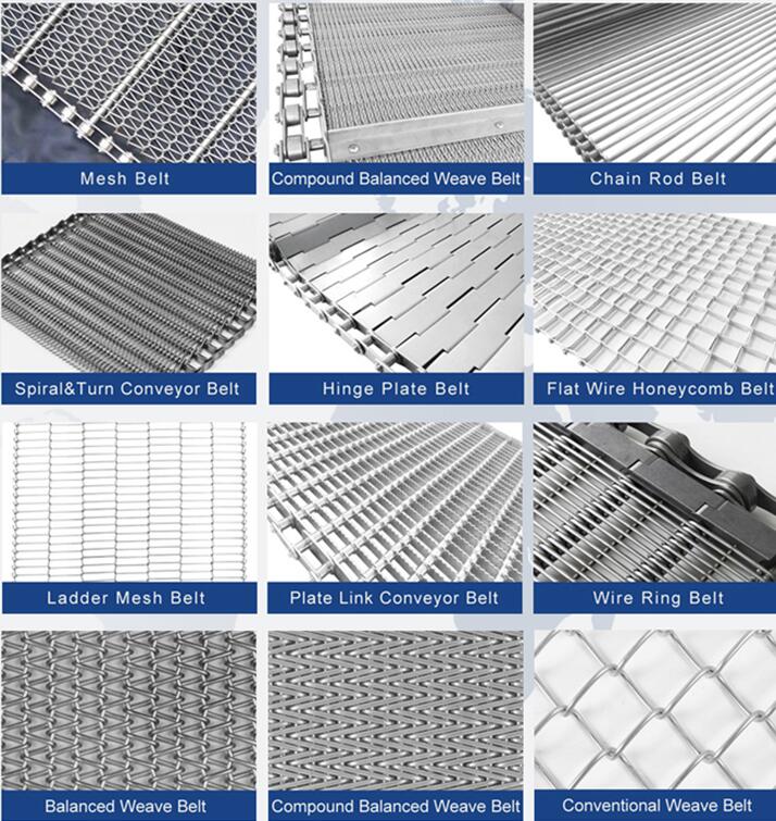 Stainless steel roller chain conveyor mesh belts specification